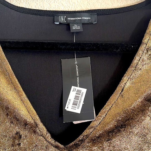 INC Gold XL top - brand new, short sleeves. - Picture 2 of 4